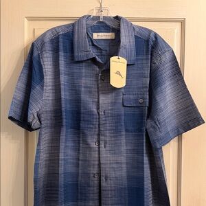 Tommy Bahama Navy and Gray Men's Shirt